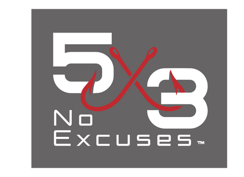 5x3 - No Excuses Decal - White