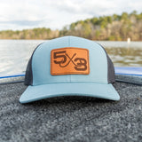 Leather Patch - Snap Back - Smoke Blue/Charcoal
