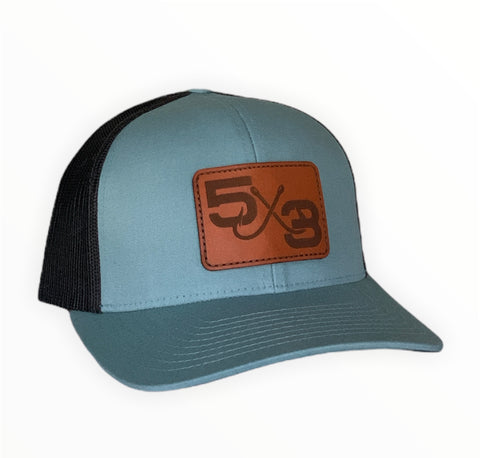 Leather Patch - Snap Back - Smoke Blue/Charcoal
